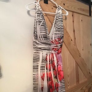 Dress with low neckline and back.